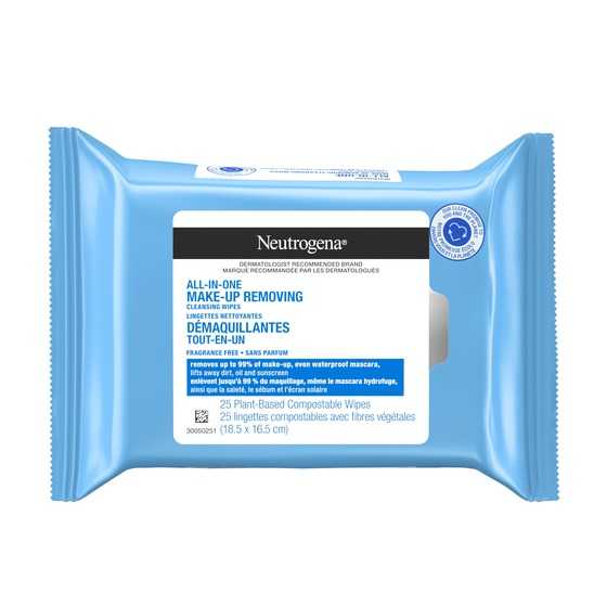 Neutrogena® All-in-One Make-Up Removing Cleansing Wipes, Fragrance Free